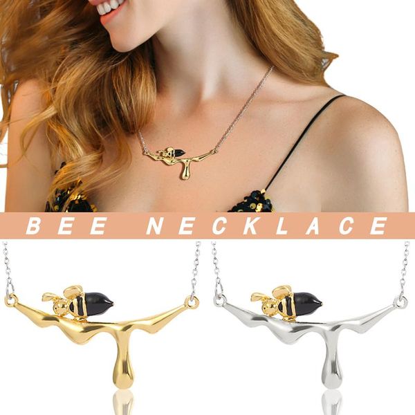 

pendant necklaces 2021 s fashion ladies accessories creative bees and droplet honey highlight your unique temperament, Silver