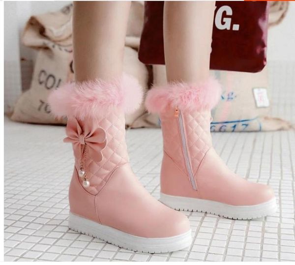 

boots women's in winter flat bottom round head size 34--39, Black