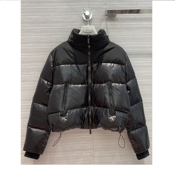 

2021 winter milan runway parkas stand collar long sleeve high end jacquard pullover women's coats designer down 0911-6, Black