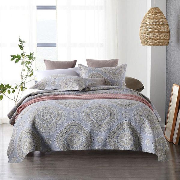 

comforters & sets chausub cotton quilt set 3pcs print bedspread on the bed cover pillowcase queen size quilted coverlet summer blanket for 1