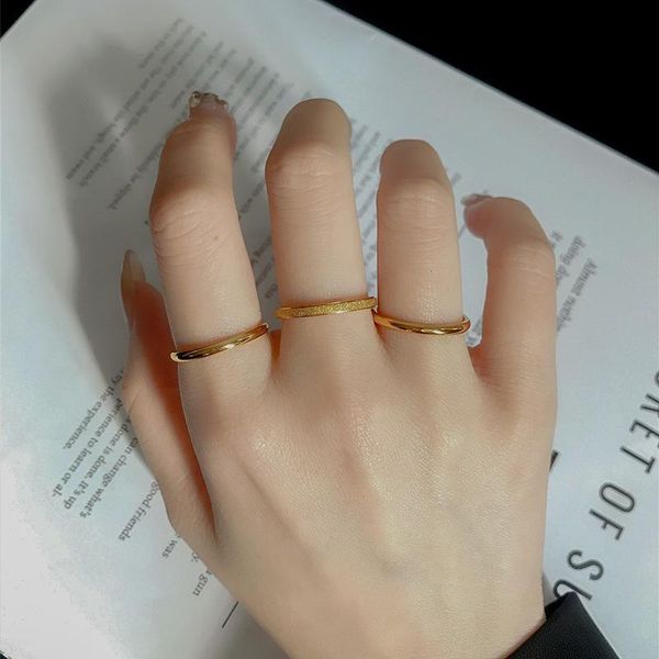

wedding rings french minimalist gold color chain set for women lady alloy hollow twisted rope charm ring statement jewelry elegant gift, Slivery;golden