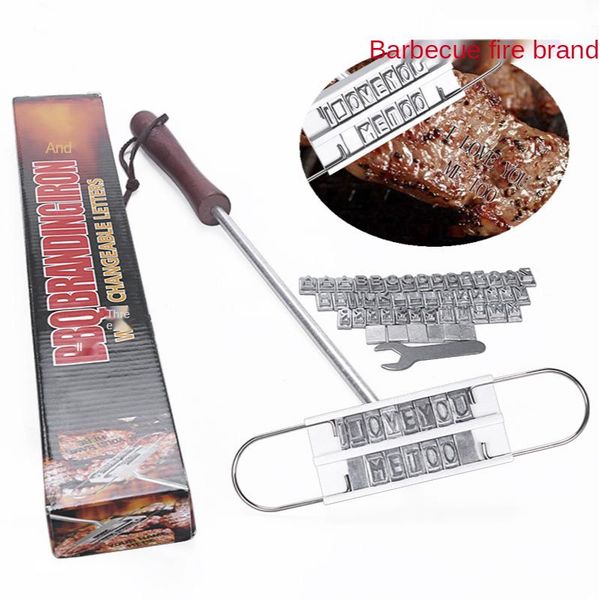 

tools & accessories creativity iron barbecue bbq branding letter printed fire brand steak tool grill kitchen stuff