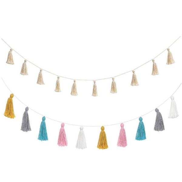 

decorative objects & figurines cotton tassel garland colorful party banner boho bunting wall hanging for bedroom dorm room decor kind