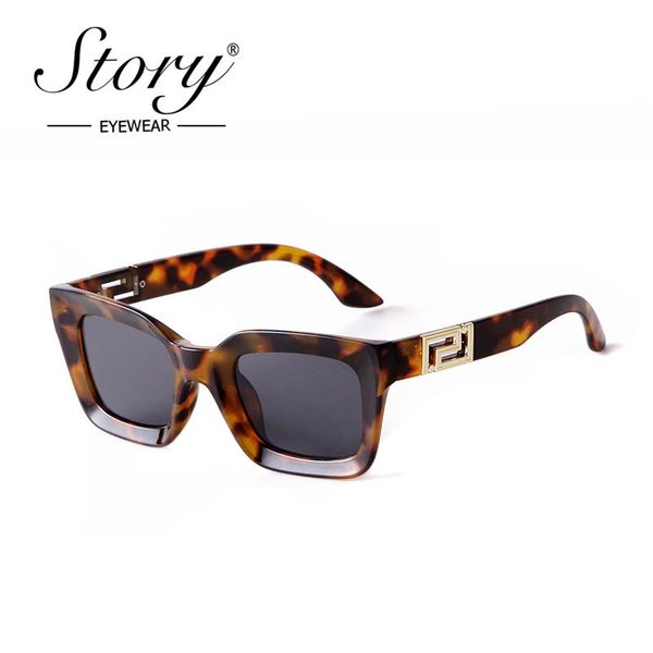 

sunglasses story classic fashion tortoiseshell frame square men women 2021 designer vintage gradient shades s4143, White;black