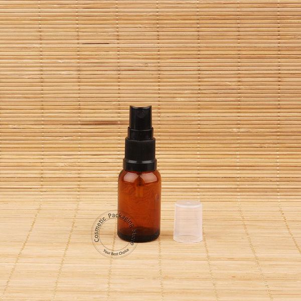 

10pcs/lot 15ml amber glass essential oil bottle1/2 oz perfume spray small pot 15g refillable sub-bottling white cap storage bot