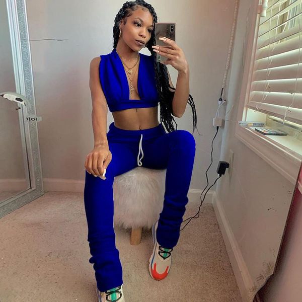 

women's tracksuits 2021 summer sports two piece set women crop stacked pants tracksuit plus size clothing lounge wear, Gray