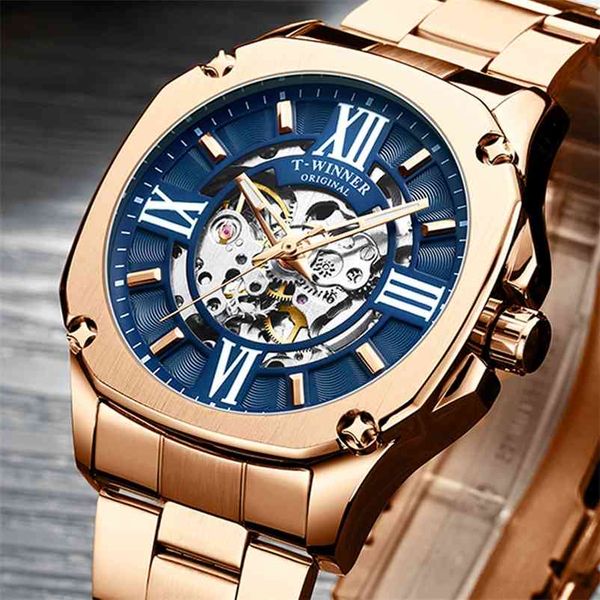 mens watches brand luxury automatic mechanical business stainless steel waterproof relogio 210608, Slivery;brown