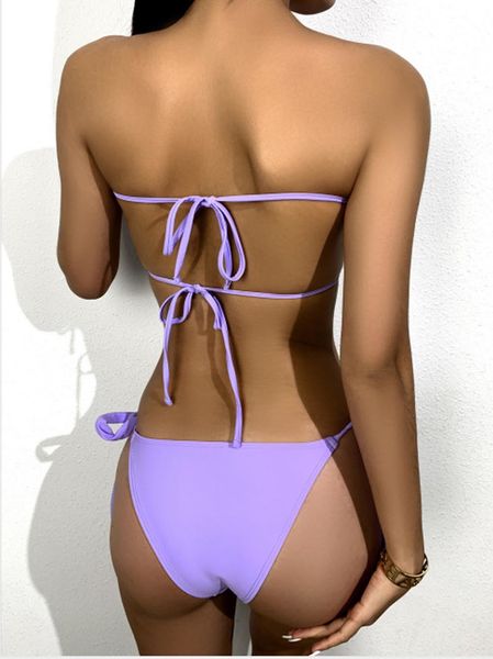 

bandeau shiny diamand women swimsuit print string bikini bandage low waist swimwear dstring hollow bathing suit beach wearby a