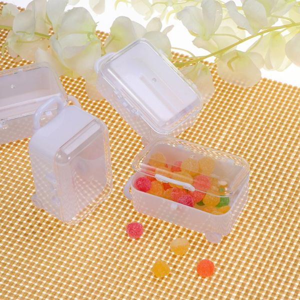

gift wrap 12pcs luggage shape candy box plastic party favor creative suger (pink)