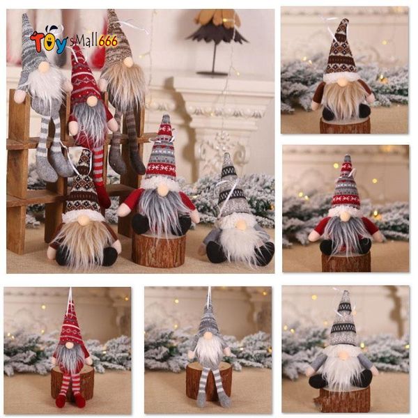

dhl ship christmas ornament knitted plush gnome doll christmas tree wall hanging pendant holiday decor gift tree decorations