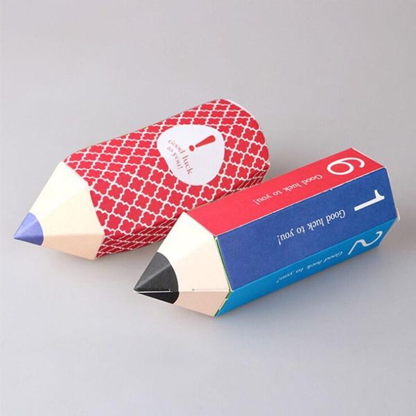 

gift wrap 11.5x5cm 20pcs cartoon red pencil candy box for baby birthday party colorful shape christmas snack packaging