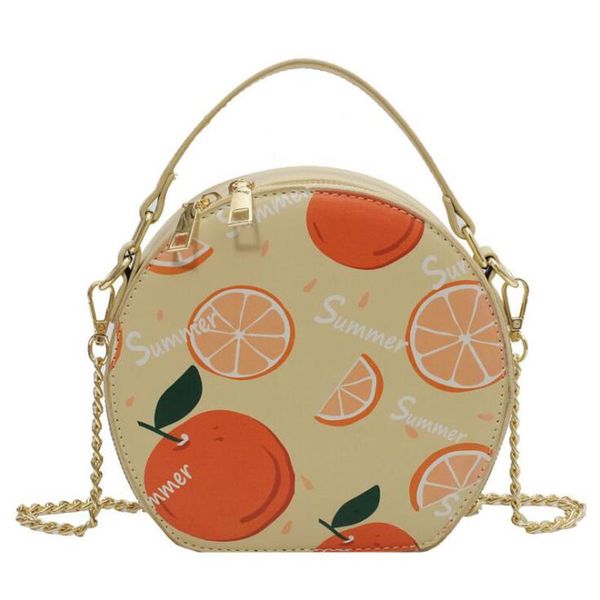 

shoulder bags fashion fruit pattern women purses and handbags casual pu leather ladies chain bag crossbody summer vacation clutch