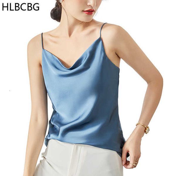 

women's tanks & camis satin silk tank female summer strap basic spaghetti women sleeveless ole vest black white b42h