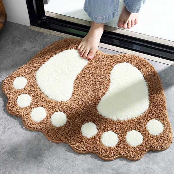 

bath mats 40*60cm foot print non slip soft absorbent mat bathroom toilet kitchen home living room microfiber pad carpets