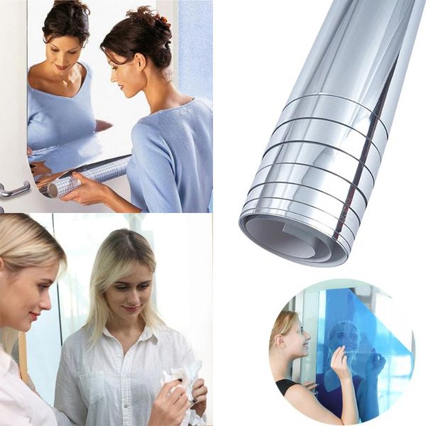 

mirrors decorative mirror adhesive stickers film waterproof silver reflective pet material sticker diy bathroom decoration