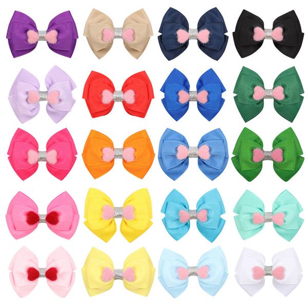 

girls hair accessories hairclips bb clip barrettes clips headbands children kids candy-colored bow hairpin b9331, Slivery;white