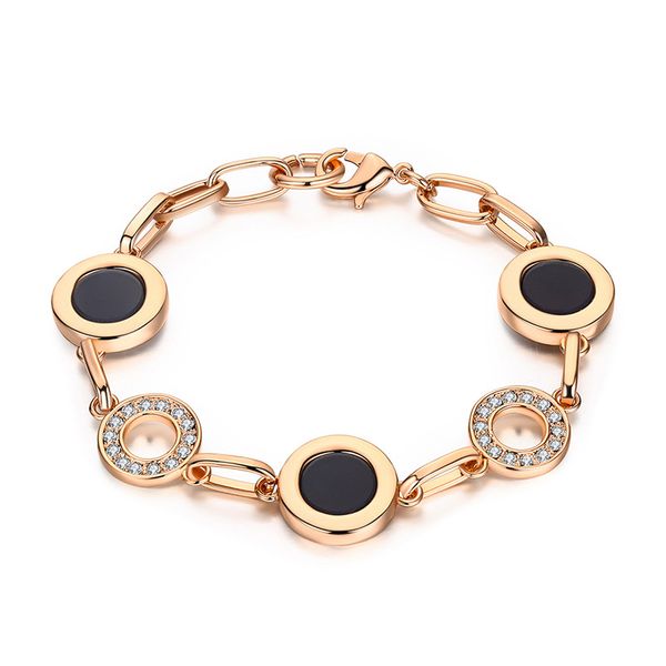 

diamond inlaid concentric bracelet, Golden;silver