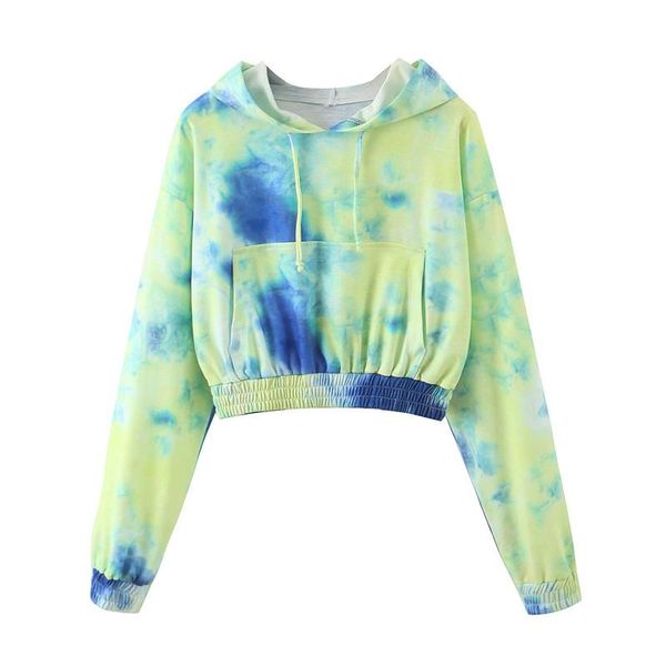 

women's hoodies & sweatshirts casual streetwear fashion women hoodied shirt ladies tie dye autumn winter short loose pullover sweatshir, Black