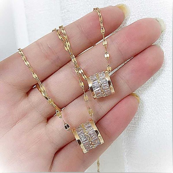 

tiktok, real gold, electroplating, vibrato, same waist, necklace, korean diamond, diamond pendant, Silver