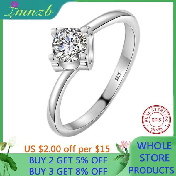 

cluster rings lmnzb vintage 925 sterling silver wedding engagement ring cz zircon anniversary party for women fashion lr408, Golden;silver