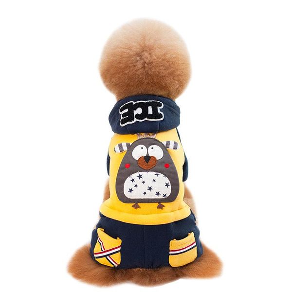 

dog apparel autumn and winter leisure style pet clothing thicken warm cute cartoon casual sweater jacket small cotton-padded clothes