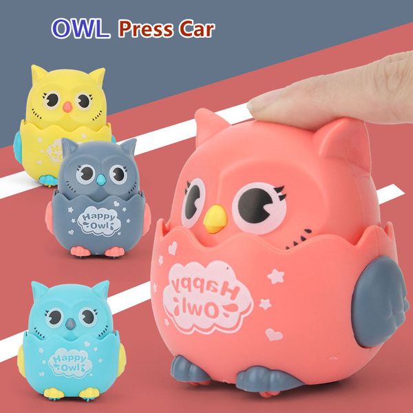 

pressing owl car products baby toy 2-in-1 press-slide wind up inertial vehicles matching for children's return inertial toys kids gifts