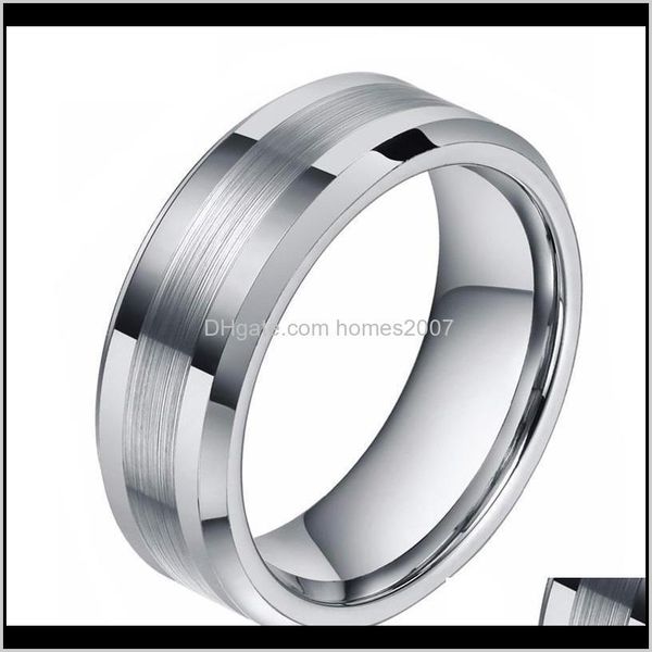 

jewelrybrushed wedding band for men tungsten carbide ring engagement rings women beveled edges finger jewelry alianca de casamento drop deli, Slivery;golden