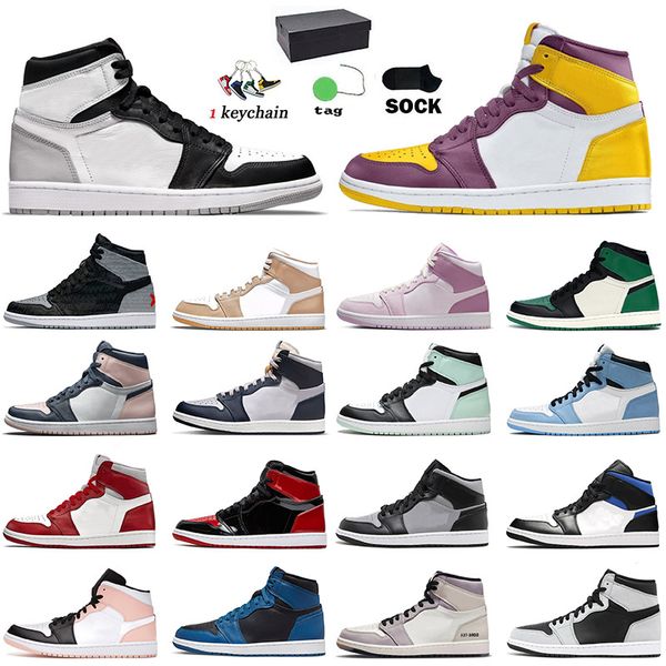 

mens basketball shoes 1s stage haze brotherhood jumpman 1 high og sneakers georgetown patent bred dark mocha valentines day 2022 women train