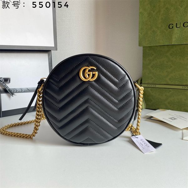 

gucci gold & sliver chain new round bag handbag handbag lady shoulder bags cross body bags hardware ladies wallet phone bag