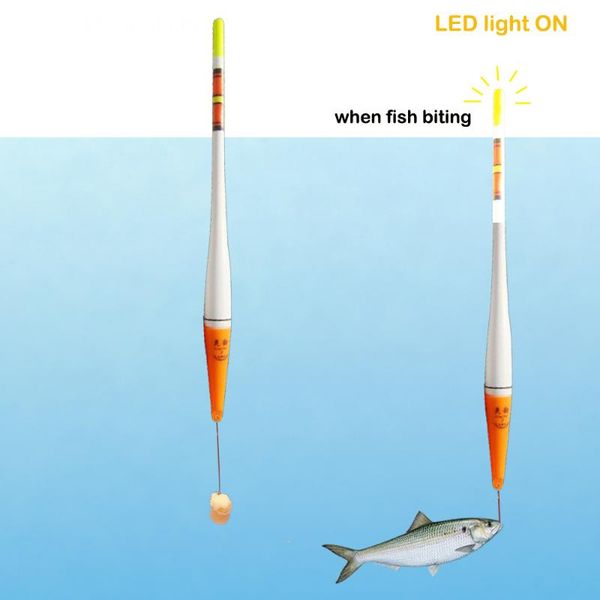 

fishing accessories smart float alarm fish bite bait led light on automatic night electronic buoy strike indicator alert intelligent bobber