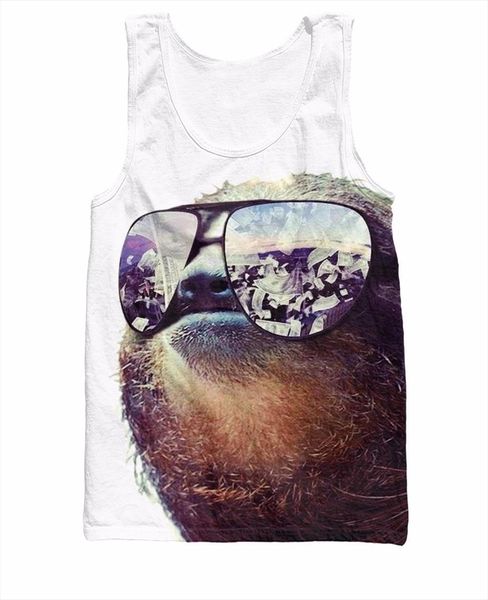 

sloth swag tank sloths mens swagged out in sunglasses and wads of cash reflecting print men vest casual jersey, White;black