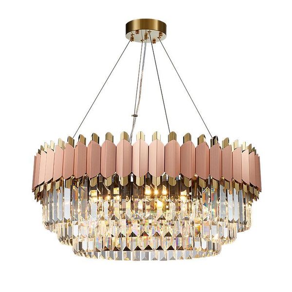 

chandeliers modern luxury chandelier rose gold club duplex villa designer model room living round crystal led wedding decoration lamp