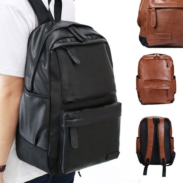 

backpack business casual backpacks travel bag black leather large capacity for men fashion shoulder bags women bolsas#35