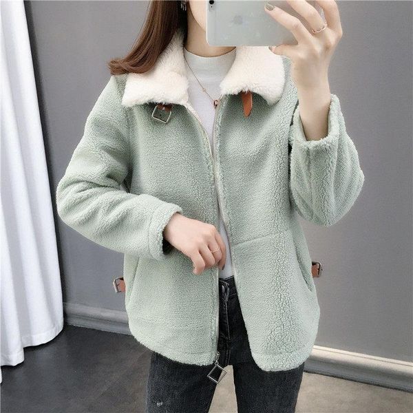 

women's jackets stylish pockets winter patchwork color jacket coat women 2021 fashion lapel collar long sleeve loose outerwear chic s-, Black;brown