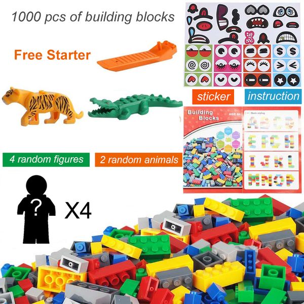 1000 pcs misturado cor educacional diy bulk australiano bloco de construção tijolo kindergarten recomendação brinquedo com instrução iniciante