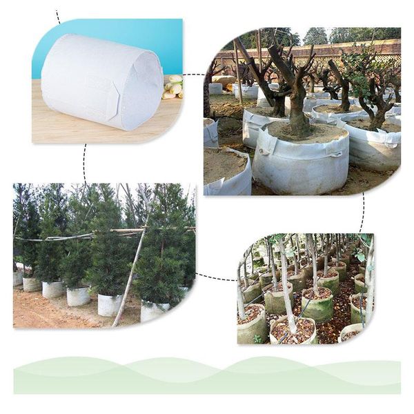 

planters & pots root control bag fabric planting green grow bags container plant pouch white thicken garden