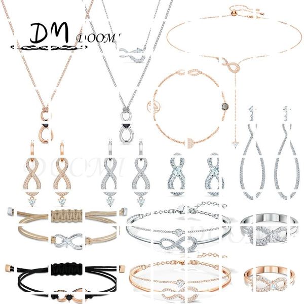 

link, chain swa fashion jewelry 1:1 charming heart shaped 8 geometric bracelet suitable girls wedding romantic gifts, Black