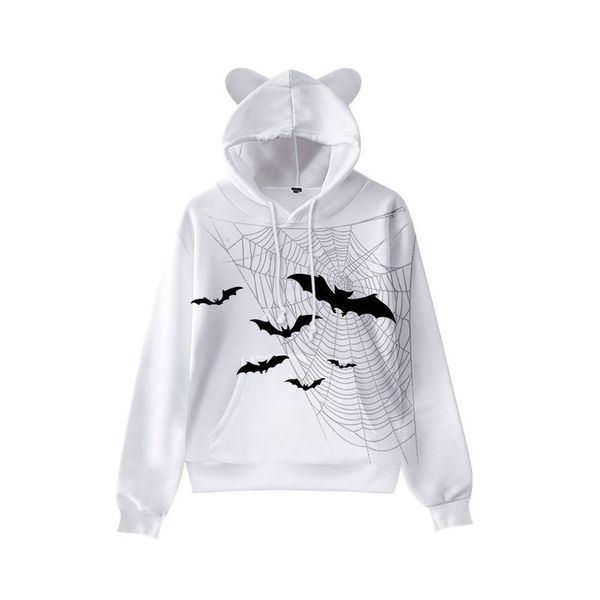 

bat print cute boy girl clothes hooded 3d printing hooded sweater autumn early winter ears hooded pullover, Black