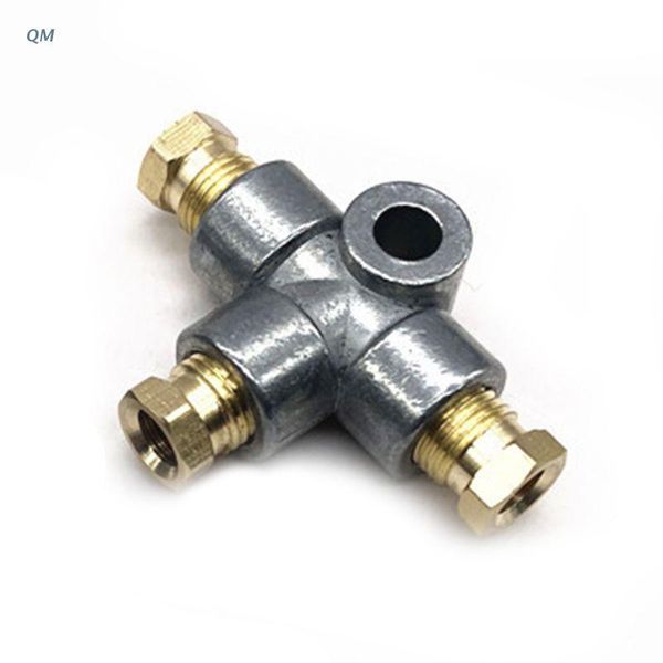 

silver 3 way t piece tee brake pipe with m10 male nuts short metric copper 3/16 10mm inch replacement parts 13mf motorcycle exhaust system