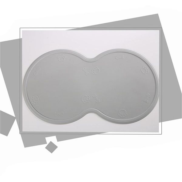 

1pc silicone waterproof pet mat for double dog bowls feeding non skid wear-resistant water/ holder kennels & pens