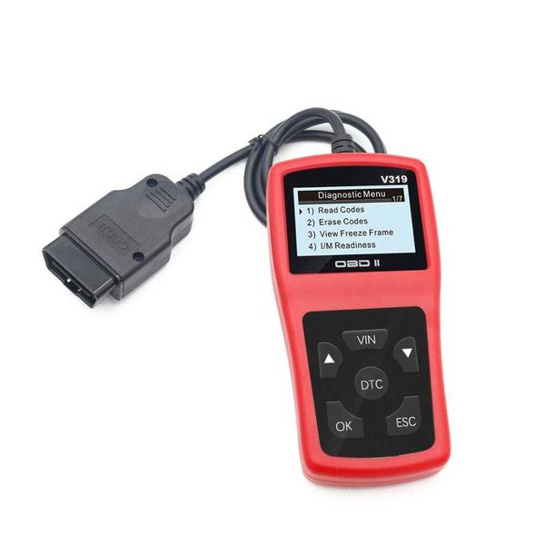 V319 OBD2 Tarayıcı Kod Okuyucu Araba Otomatik Teşhis Aracı OBD 2 EOBD Temiz Arıza Okuma ELM327 Birden Çok Dil