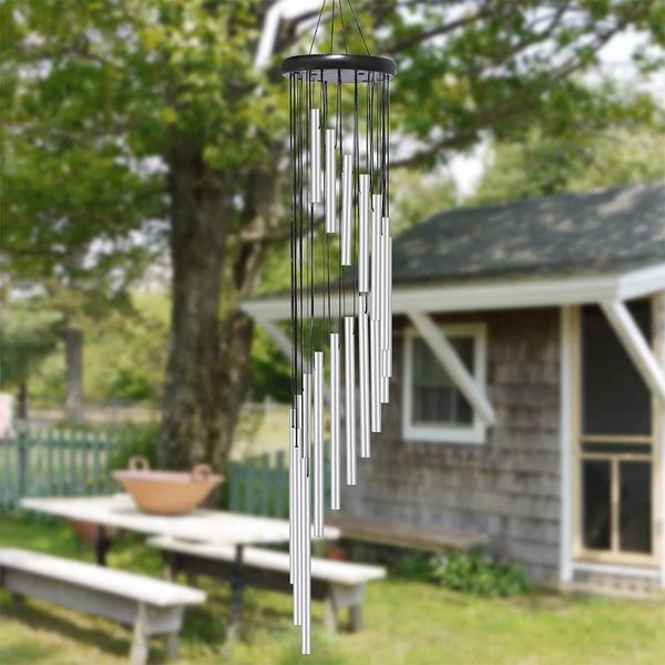 

decorative objects & figurines 36 inch garden wind chime silver 18 tubes amazing pine wood beautiful bells aluminum alloy chimes