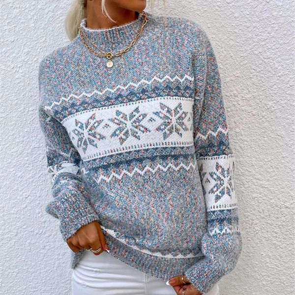 

women's sweaters 2021 snowflake women thick warm winter pullover sweater female wavy stripes knitted, White;black