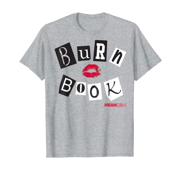 

mean girls burn book cover graphic t-shirt, White;black