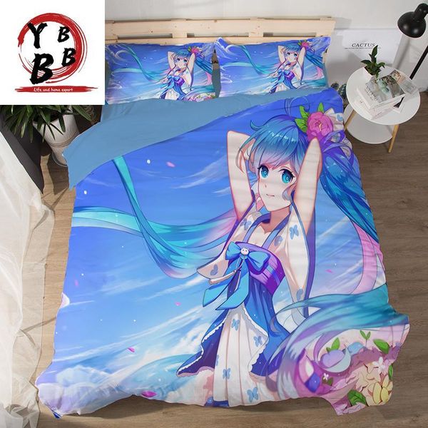 

bedding sets anime cartoon quilt cover soft printed set with pillowcases bed sheet beautiful bedclothes twin  king duvet