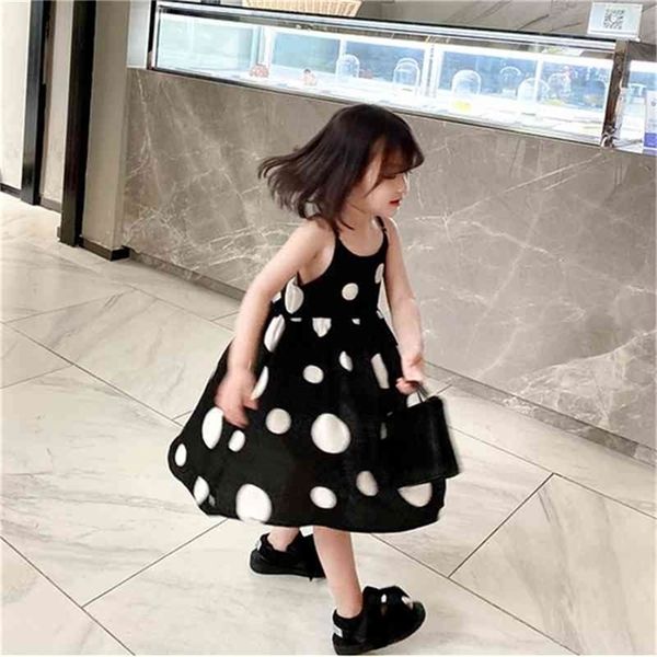 

summer arrival girls fashion dot dress kids sleeveless es 210528, Red;yellow