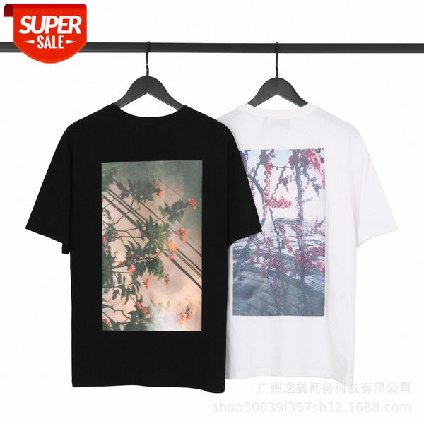 

double line eentials floral p print loose short-sleeved t-shirt #ys9v, White;black