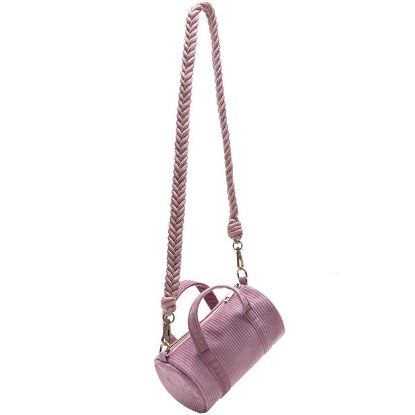 

vintage wicked velvet mini phone bag cute sweet braided shoulder strap lightweight small cylinder bags