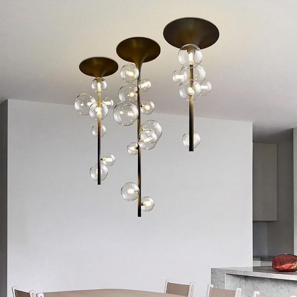 

ceiling lights modern bubble ball chandelier for bar decoration glass hanging light fixture designer dinning room suspesion lamp