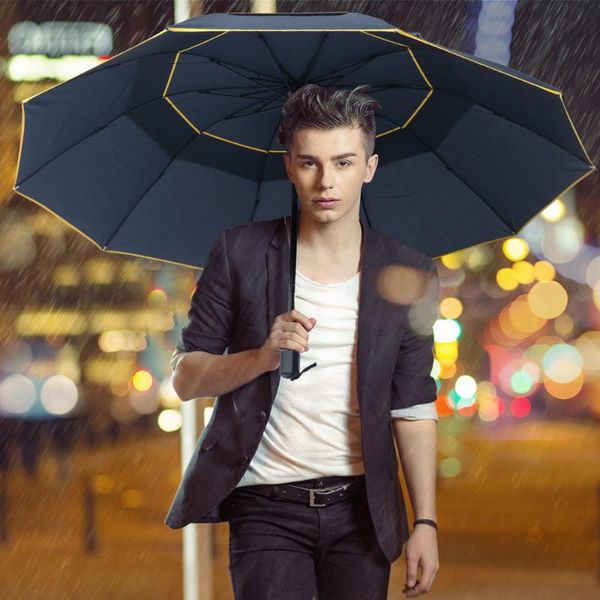 

umbrellas large folding women umbrella rain men double layer big travel waterproof male parasol for 3-4 people